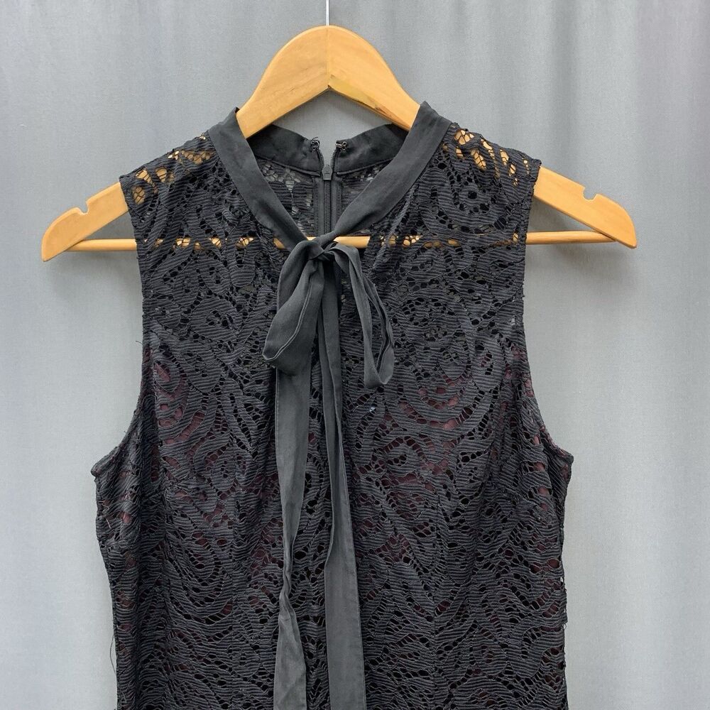Antonio Melani Layered Dress 6 Black Lace Red Slip Victorian Romance Whimsigoth - Picture 4 of 15